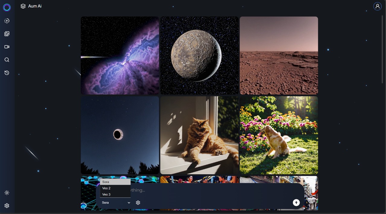 AI video generation models interface